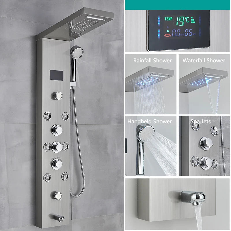 Modernus dušas su LED maišytuvu ir įvairiomis dušo funkcijomis iš House Tech 1