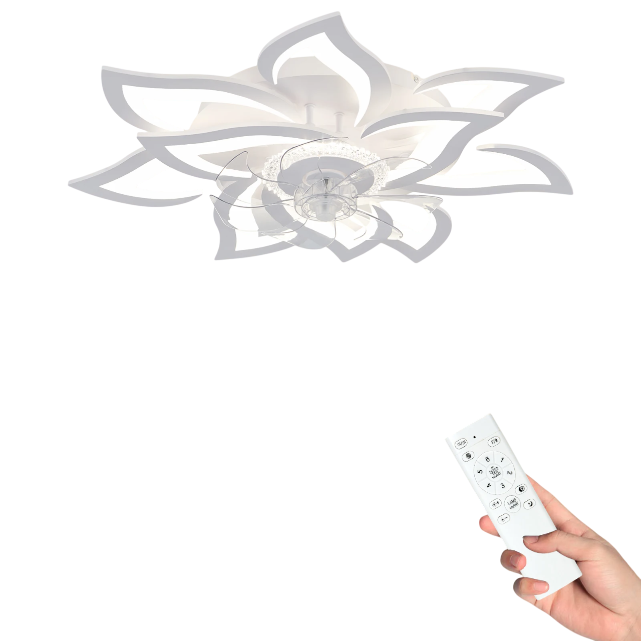 „Flower1F“ išmanusis LED šviestuvas / ventiliatorius 