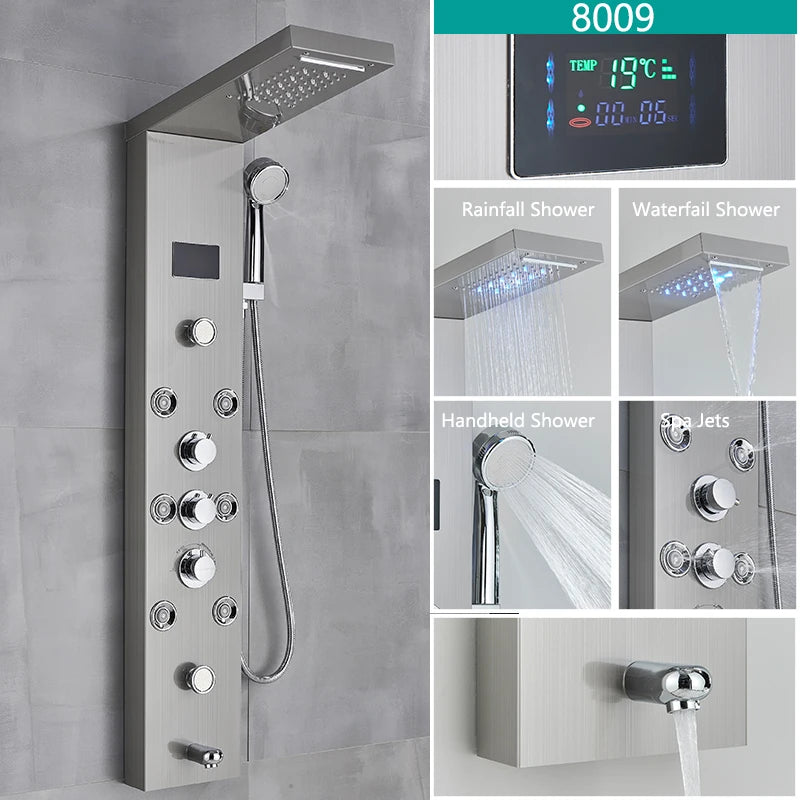 Modernus dušas su LED maišytuvu ir įvairiomis dušo funkcijomis iš House Tech 1